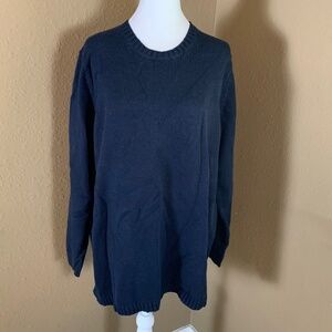 Vintage L.L. Bean Navy Blue 100% Cotton Sweater Women’s XL